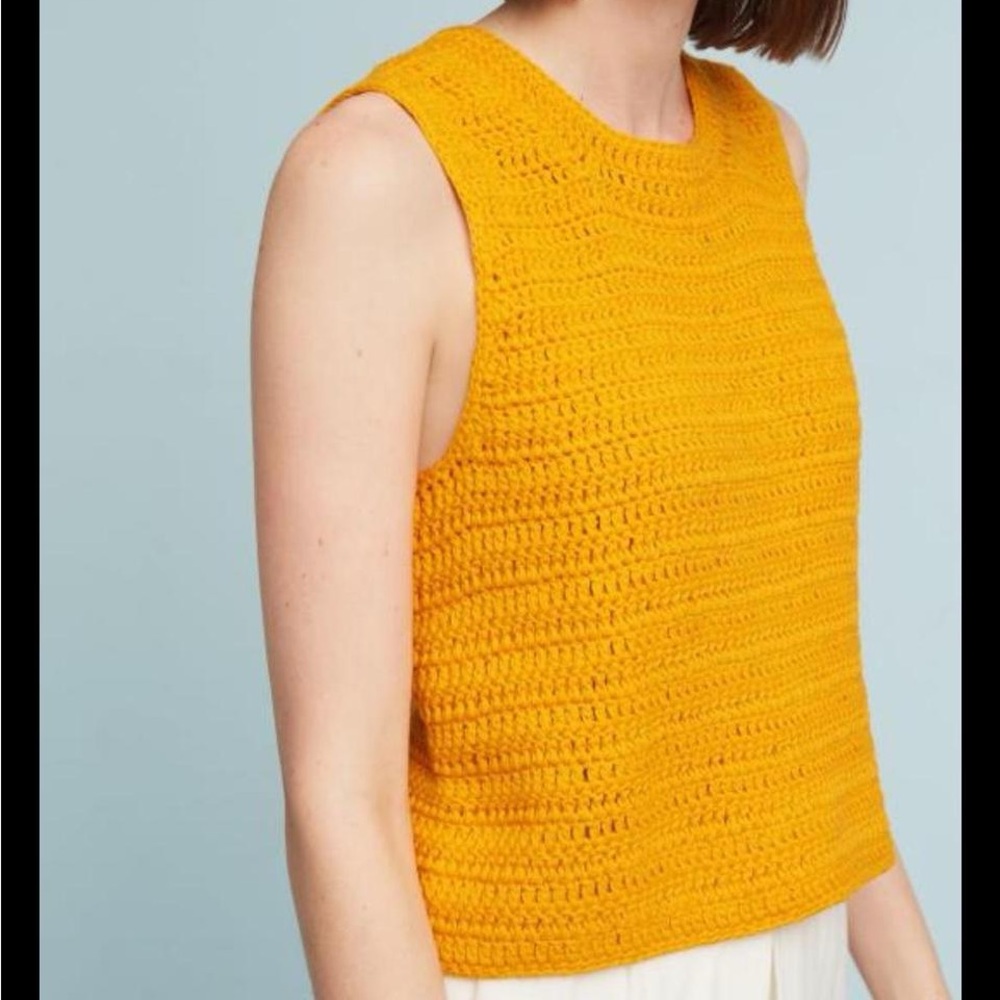 Anthropologie Knit Crochet Crop Tank - Picture 4 of 5